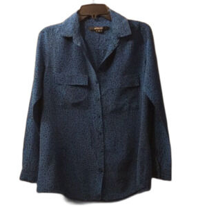 Rachel Mara silk button down shirt size M.